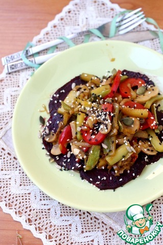 Salad with pickled beets and vegetables