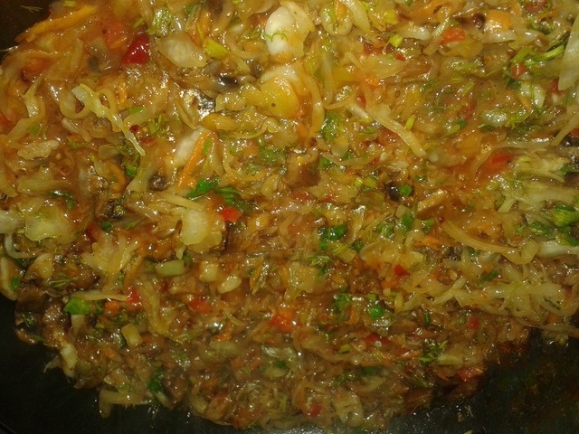 Vegetable appetizer with mushrooms