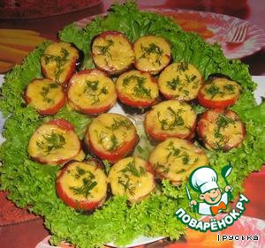 Eggplants baked with tomatoes and cheese