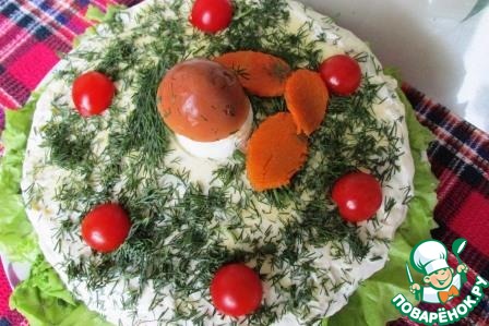Mushroom sponge cake with cream cheese frosting