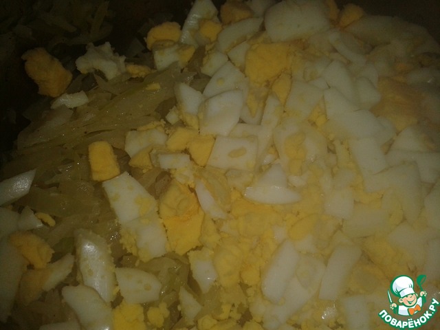 The filling of cabbage for pies
