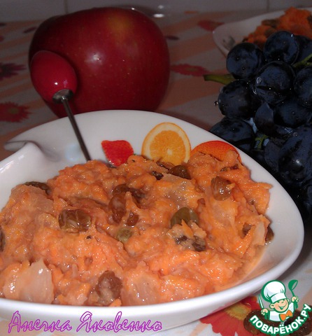 Легкий салат из моркови с изюмом