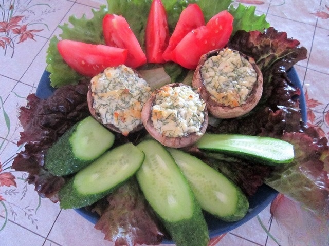 Mushrooms with Adygei cheese