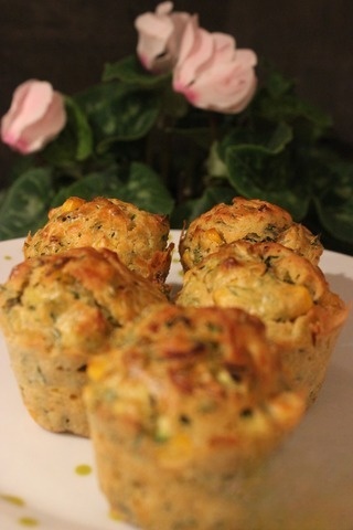 Muffins with corn and zucchini