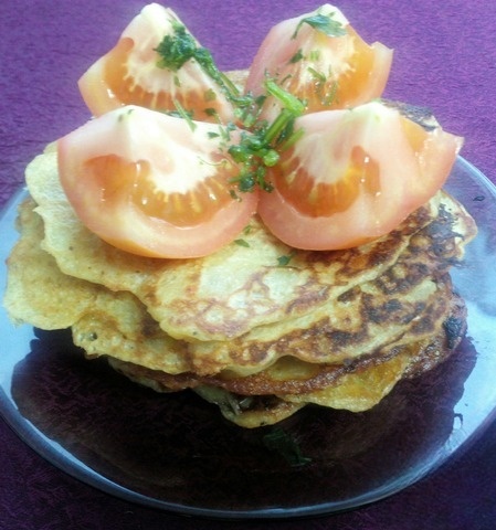 Onion pancakes with full sun
