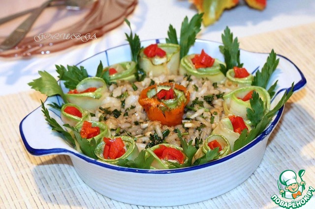 Кабачки с орехово-чесночной заправкой