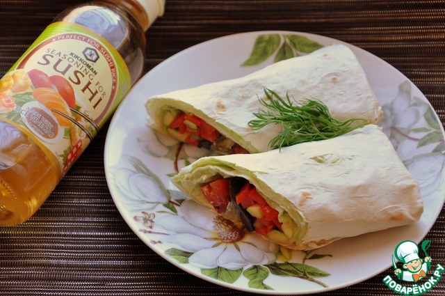 Лаваш с овощной начинкой и кремом из тофу