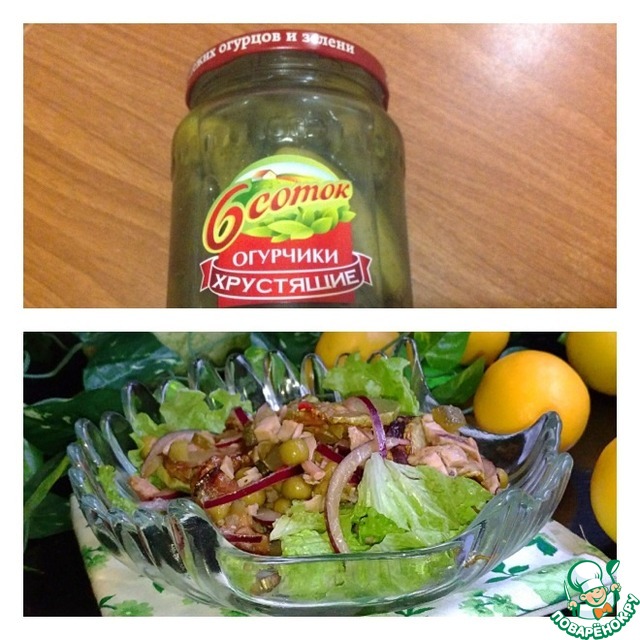 Salad with chicken and zucchini 