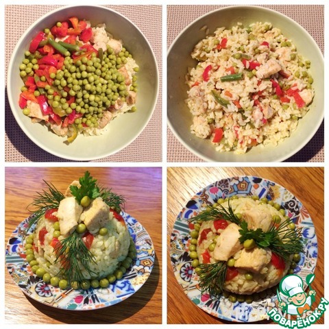 Rice salad with chicken