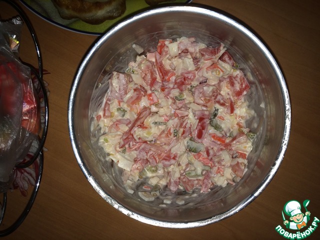 Crab salad with pickles