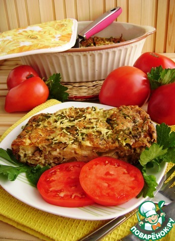 Pie-casserole with vegetables and meat