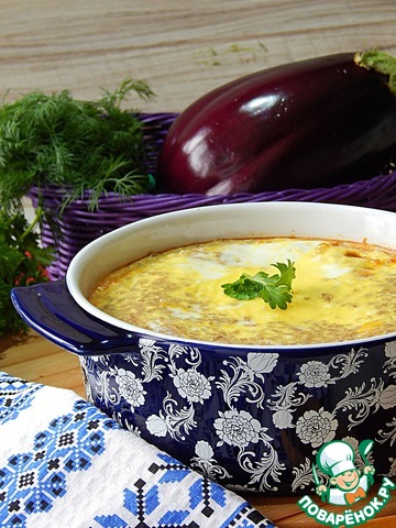 Buckwheat casserole with eggplant