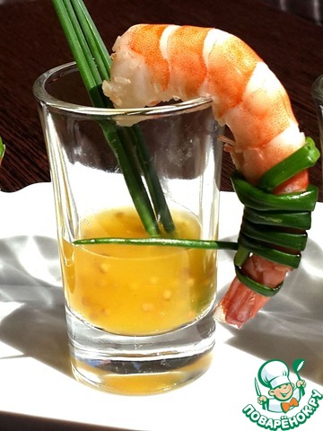 Креветки с апельсиново-горчичным соусом