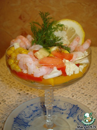 Salad-cocktail with shrimps