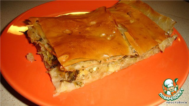 Pita with leeks