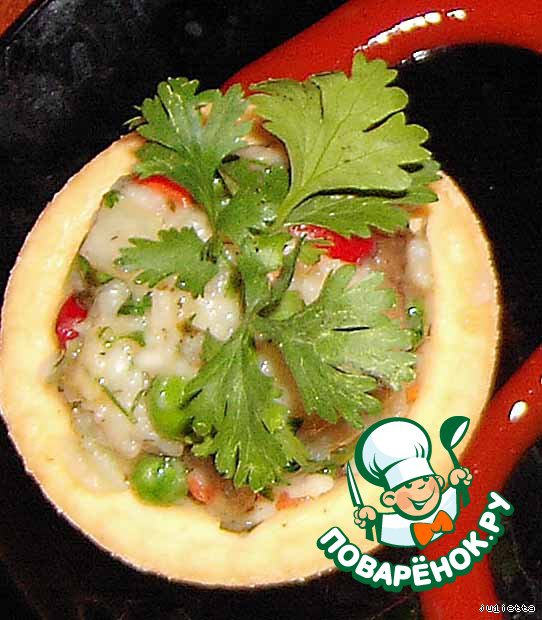 Закуска горячая в тарталетках 