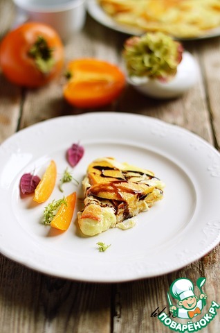 Закусочный тарт с хурмой и брынзой