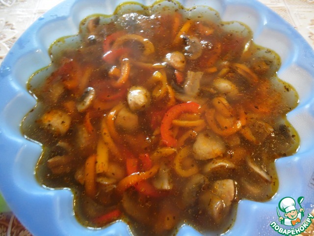 Заливное из шампиньонов