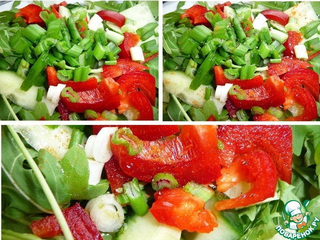 Айсберг салат с рукколой и огурцом