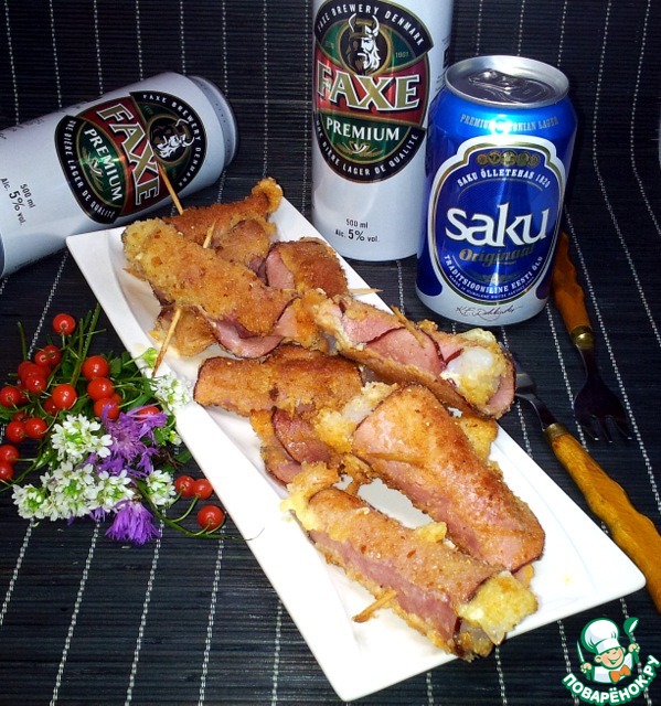 Тигровые креветки в ветчине