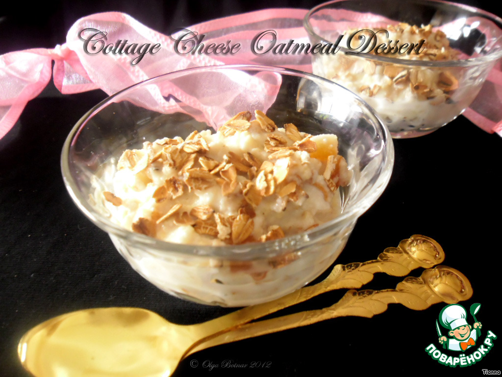 Cheesecake dessert with oat flakes