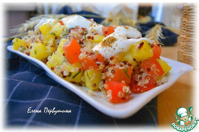 Салат картофельный с помидорами и киноа