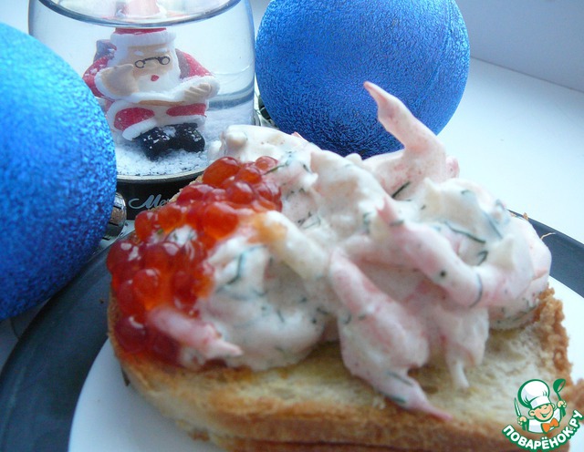 Креветки на тостах