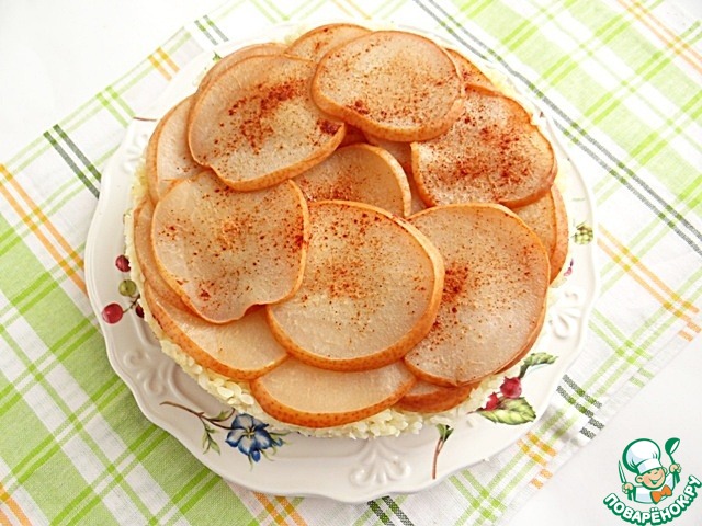 Rice pudding with pear