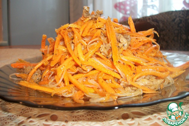 Морковь по-корейски с фунчозой