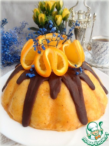 Cake-souffle persimmon chocolate