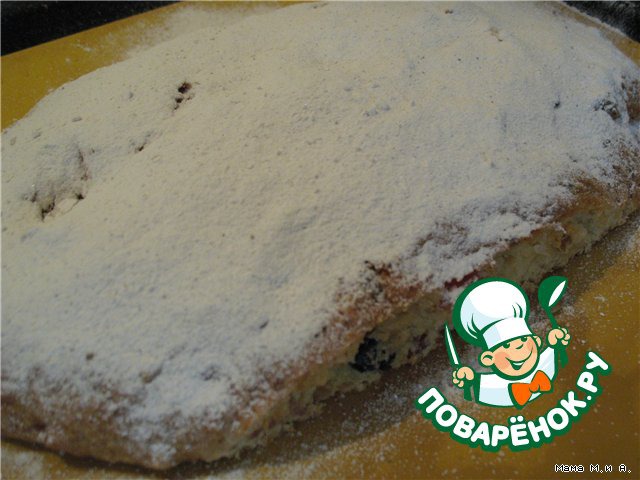 Творожный рождественский пирог Quarkstollen