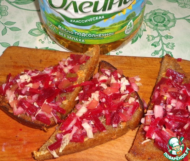 Винегрет на гренке