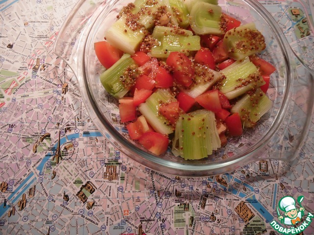 Лук–порей под соусом «Винегрет»