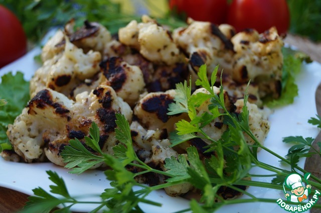 Цветная капуста-гриль в яичном маринаде