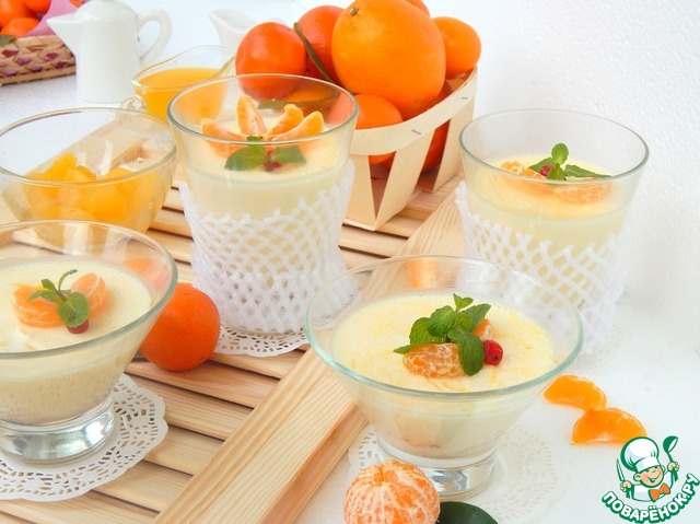 Parfait with drunken tangerines