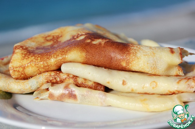 Pancakes in clarified milk from grandma