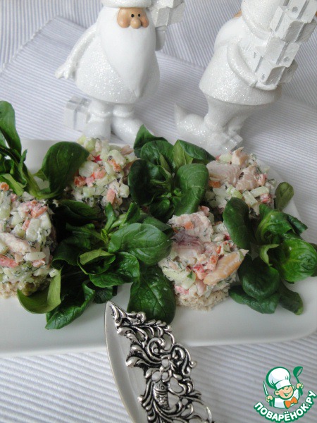 Тартар из форели с овощами