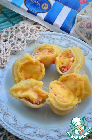 Конкильони с крабовыми палочками