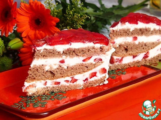 Strawberry cake with jelly