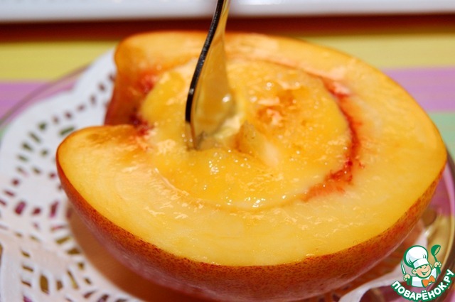 Nectarines and peaches cream brulee