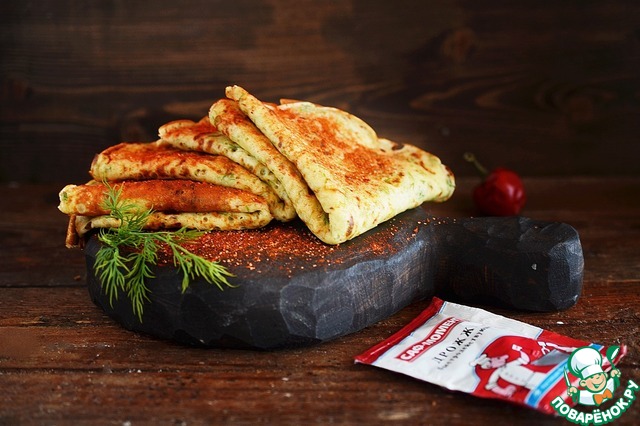 Cheese pancakes with herbs and paprika