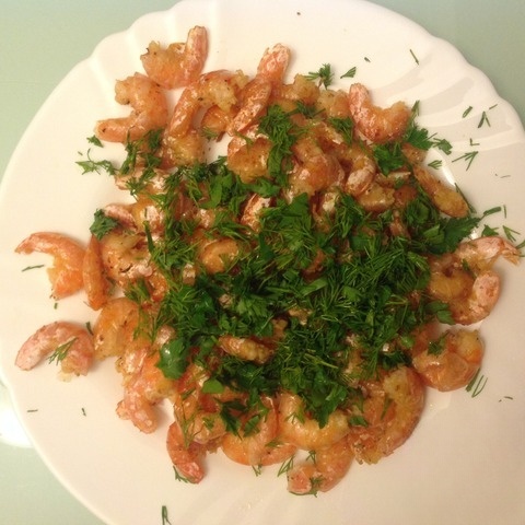 Shrimp fried in the shell