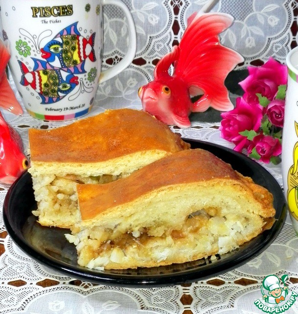 Pie with cod and rice