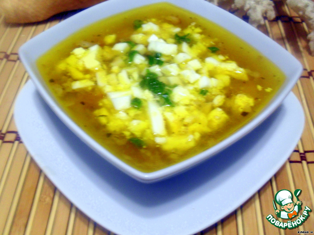 Fish soup with egg
