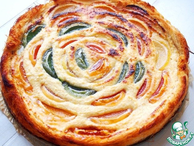 Cottage cheese-marmalade pie dough kataifi