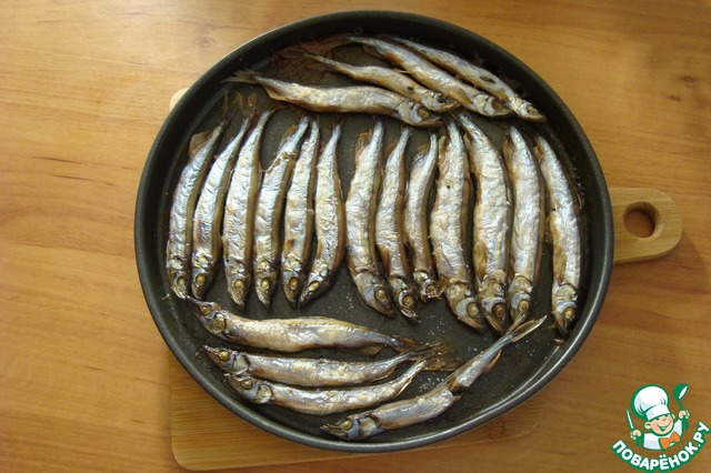 Capelin baked without oil