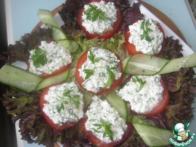 Творожно-помидорные бутерброды