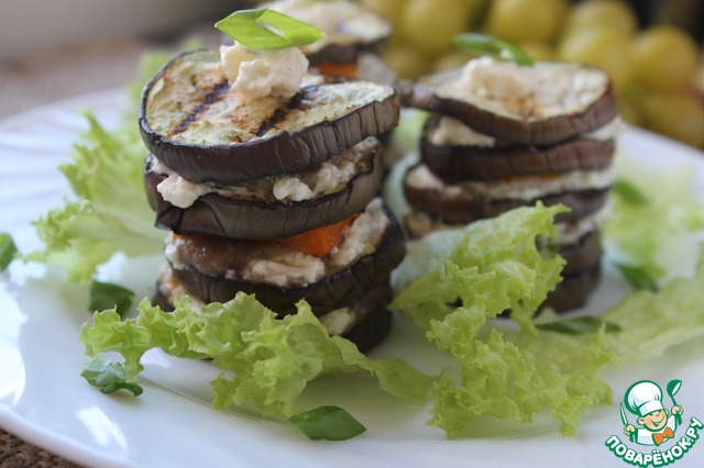 Мильфей из овощей и сыра