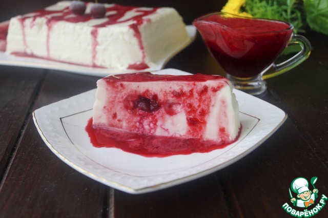 Cottage cheese and cherry terrine