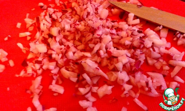 Кабачки (цуккини) с кинзой на редисовом 